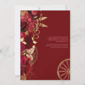 Burgundy Rozen Elegant Charro Western Quinceanera Kaart (Achterkant)