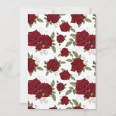 Burgundy Rozen Elegant Western Charro Quinceanera Kaart (Achterkant)