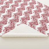  Burgundy Rozen Farmhouse Pattern Sherpa Deken (3/4)