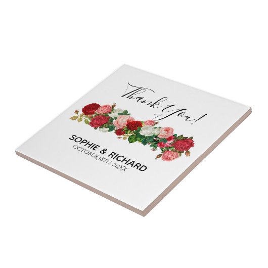 BURGUNDY ROZEN FLORAL GARLAND FLOWER DANK JE TEGELTJE (Zijkant)