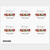 BURGUNDY ROZEN FLORAL GARLAND FLOWER DANK JE VIERKANTE STICKER (Vel)