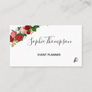 BURGUNDY ROZEN FLORAL GARLAND FLOWER VISITEKAARTJE
