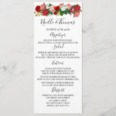 Burgundy Rozen Floral Garland Flower Wedding Menu (Voorkant)