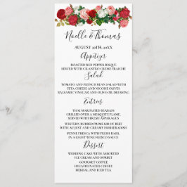 Burgundy Rozen Floral Garland Flower Wedding Menu