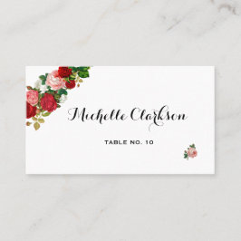 Burgundy Rozen Floral Garland Flower Wedding Plaatskaartje