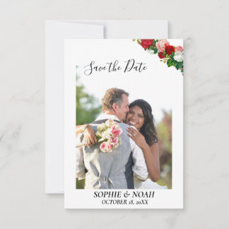 Burgundy Rozen Floral Wreatfoto Save the Date