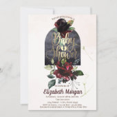 Burgundy Rozen Gold Baby shower Kaart (Voorkant)