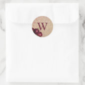 Burgundy Rozen Initiaal Monogram Stickers Seals (Tas)