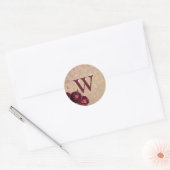 Burgundy Rozen Initiaal Monogram Stickers Seals (Envelop)