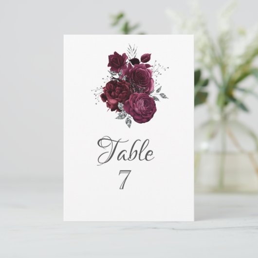 Burgundy-Rozen Kaart (Staand voorkant)