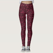 Burgundy-rozen Leggings (Voorkant)