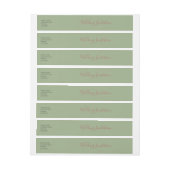 Burgundy Rozen Sage Green Foliage Weddenschap Adreslabel Wikkel (Vel)