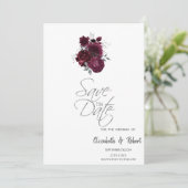 Burgundy Rozen Save The Date (Staand voorkant)
