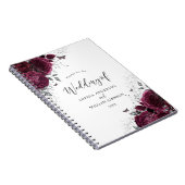 Burgundy Rozen Silver Wedding Planner Notitieboek (Rechterzijde)