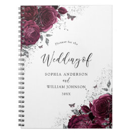 Burgundy Rozen Silver Wedding Planner Notitieboek