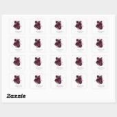 Burgundy-Rozen Vierkante Sticker (Vel)