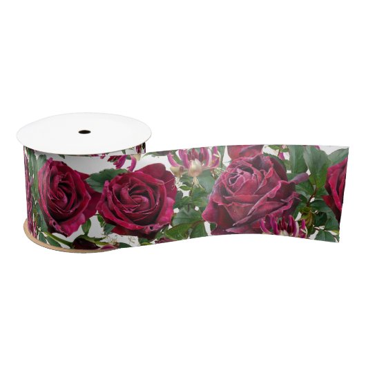 Burgundy Rozen Wedding Ribbon Satijnen Lint (Spoel)