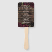 Burgundy Rozen Wood Black Lace Floral Wedding Handwaaier (Voorkant)