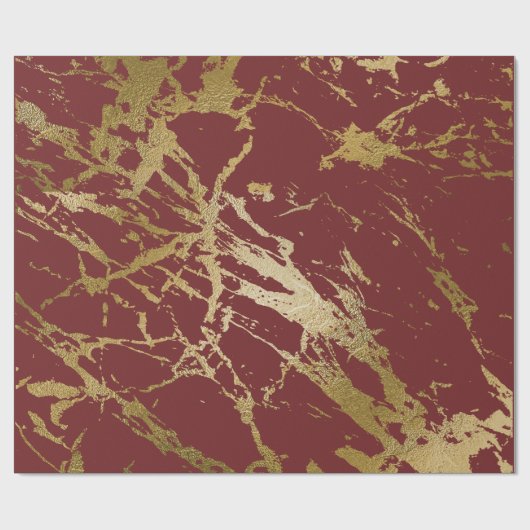 Burgundy Rubin Gold Marble Shiny Glam Abstracte VI Cadeaupapier (Vlak)