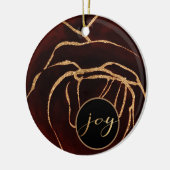 burgundy ruby en gouden foto-versiering keramisch ornament (Links)