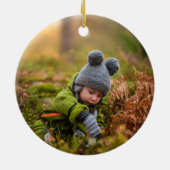 burgundy ruby en gouden foto-versiering keramisch ornament (Achterkant)