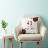 Burgundy Ruby Red Rose 40th Wedding Jubileum Kussen (Stoel)