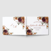 Burgundy Rust Burnt Orange Copper Floral Wedding Gastenboek (Volledig)