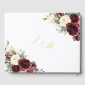 Burgundy Rust Burnt Orange Copper Floral Wedding Gastenboek (Achterkant)