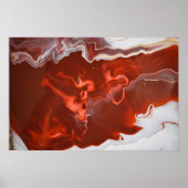 Burgundy Rust Dark Red Marble AcrylArt Abstract Poster (Voorkant)