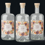 Burgundy Rust Oranje Floral Women's 50th Birthday Likeurfles Etiket<br><div class="desc">De 50e verjaardag van Elegant bruine roest,  oranje en roomkleurige florale en bladbladerende vrouwen was op maat gesneden etiketten van flesjes. Ontwerp uw flessenlabels voor elke leeftijd. Neem contact met mij op voor hulp bij uw aanpassingen of om extra overeenkomende of coördinerende Zazzle-producten voor uw partij aan te vragen.</div>