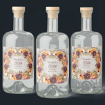 Burgundy Rust Oranje Floral Women's 50th Birthday Likeurfles Etiket<br><div class="desc">De 50e verjaardag van Elegant bruine roest,  oranje en roomkleurige florale en bladbladerende vrouwen was op maat gesneden etiketten van flesjes. Ontwerp uw flessenlabels voor elke leeftijd. Neem contact met mij op voor hulp bij uw aanpassingen of om extra overeenkomende of coördinerende Zazzle-producten voor uw partij aan te vragen.</div>