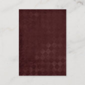 Burgundy Rustic Antler Deer Woodland Wedding Informatiekaartje (Achterkant)