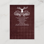 Burgundy Rustic Antler Deer Woodland Wedding Informatiekaartje (Voorkant)
