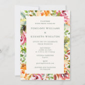 Burgundy Rustic Botanical Waterverf Wedding Kaart (Voorkant)