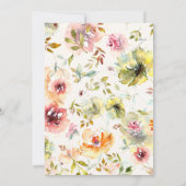 Burgundy Rustic Botanical Waterverf Wedding Kaart (Achterkant)