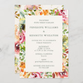 Burgundy Rustic Botanical Waterverf Wedding Kaart (Voorkant / Achterkant)