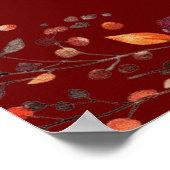 Burgundy Rustic Fall In Love Wedding Welcome Sign Poster (Hoek)