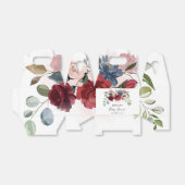 Burgundy Rustic Floral Baby shower Aangepast Bedankdoosjes (Uitgevouwen)