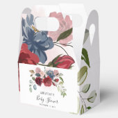 Burgundy Rustic Floral Baby shower Aangepast Bedankdoosjes (Geopend)