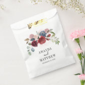 Burgundy Rustic Floral Custom Wedding Bedankzakje (Gezegeld)