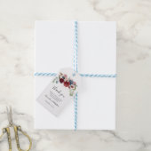 Burgundy Rustic Floral Custom Wedding Welkom Cadeaulabel (Met Touw)