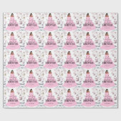 Burgundy Rustic Flower Illustration Vrijgezellenfe Cadeaupapier (Vlak)