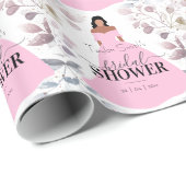 Burgundy Rustic Flower Illustration Vrijgezellenfe Cadeaupapier (Rol Hoek)