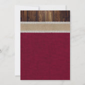 Burgundy Rustic Sunflower Wedding Kaart (Achterkant)