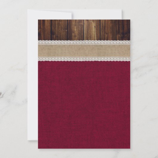 Burgundy Rustic Sunflower Wedding Kaart (Achterkant)