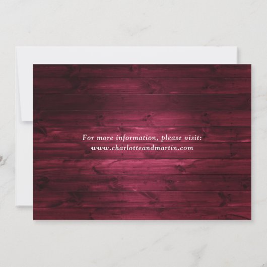 Burgundy Rustic Wood Sunflower Weduwfoto Save The Date (Achterkant)