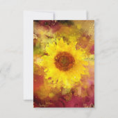 *~* Burgundy Rustic Yellow Sunflower Weddenschap R RSVP Kaartje (Achterkant)