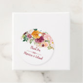 Burgundy Saffraan Mauve Roze Waterverf Bloemen Bedankjes Labels (In situ)