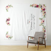 Burgundy Saffron Floral Vrijgezellenfeest Foto Boo Wandkleed (In Situ (horizontaal))