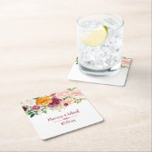 Burgundy Saffron Yellow Peonies Roos Weddenschap Kartonnen Onderzetters (Insitu)